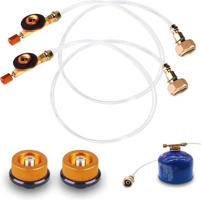 Lot de 2 adaptateurs de cartouches de gaz adaptateur de cuisinière à gaz de camping adaptateur de recharge de propane