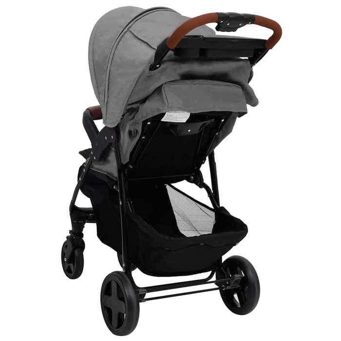VidaXL Poussette pour bébé 2-en-1 Gris clair Aluminium