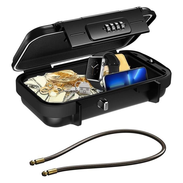 Coffre Fort Portable de Voyage Coffre Fort à Combinaison avec Code Mini Coffre Fort de Voyage Étanche et Antivol B