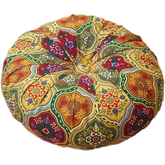 Coussin rond marocain élastique divers usages bohème tatami