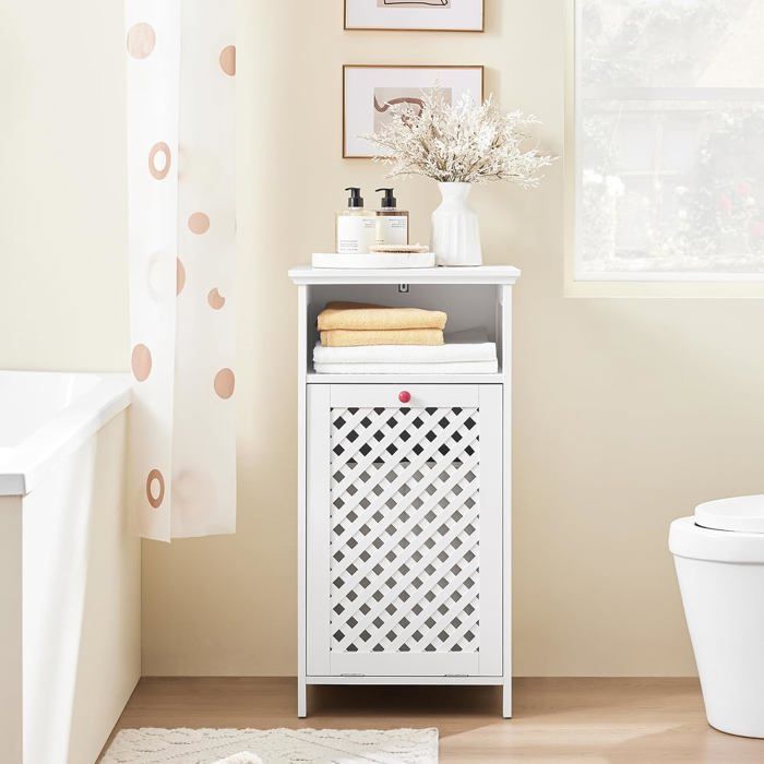 Meuble De Salle De Bain Avec Panier A Linge Integre