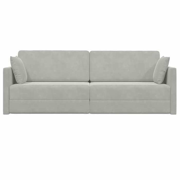 Gris clair Sofa réglable LEMON Canapé-lit DOUBLE au sol Gris clair 213x70x77 cm Velours SS528