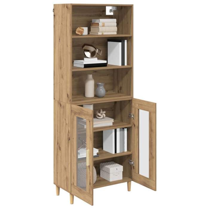 SOLDES DHIVER®Buffet bahut Placard de rangement - Marron Haut Armoire - chêne artisanal - 69 5 x 32 5 x 180 cm - 49791