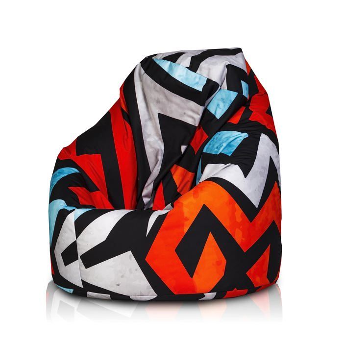 Pouf Fauteuil Sacco XL Déhoussable Imperméable Intérieur/Extérieur 85x85x135cm Fantaisie-dg43 – Ecopuf