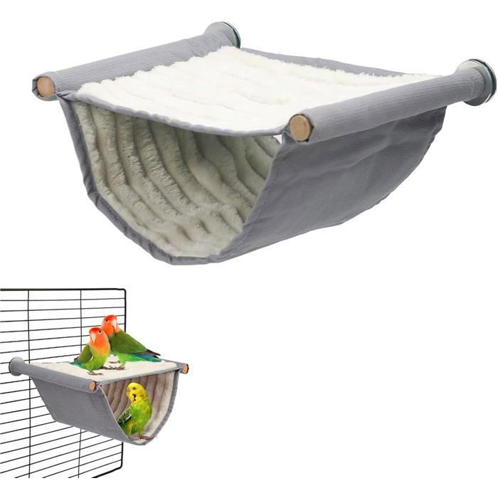 Hamac oiseau tente suspendue grise nid chaud refuge cage accessoire petits animaux perroquet hamster pigeon