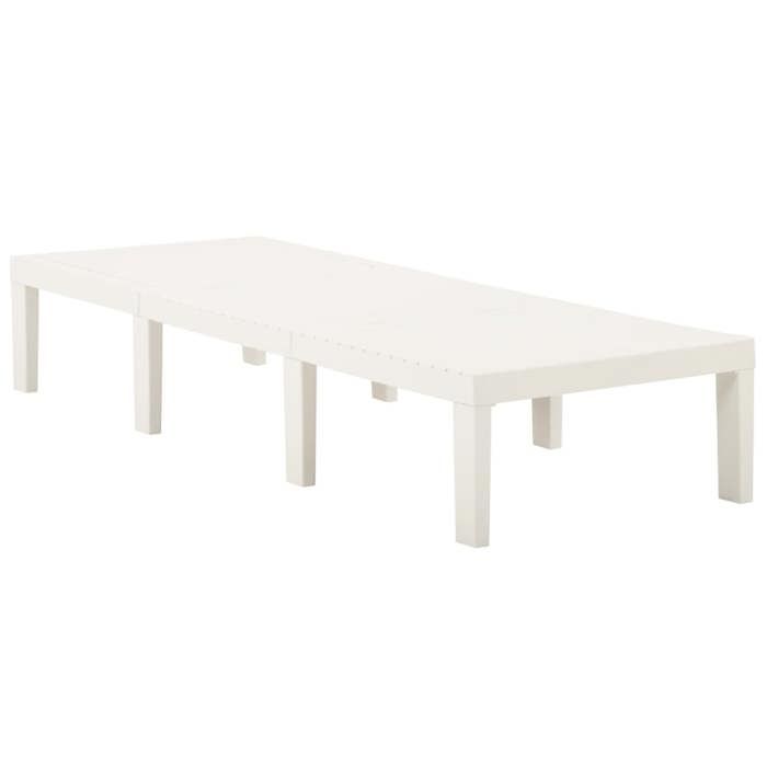 SALE 2026Transat de soleil/plage Blanc - Chaise longue plastique blanc 195x65x32cm 16.51 Kg 138184