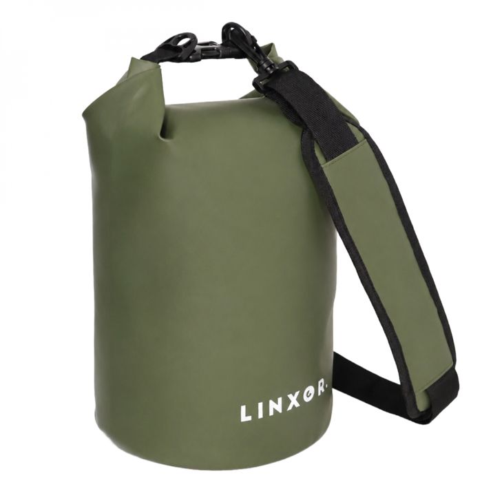 Sac à dos étanche réglable pour sport nautique bateau plage randonnée imperméable - 30 litres - Vert kaki - Linxor