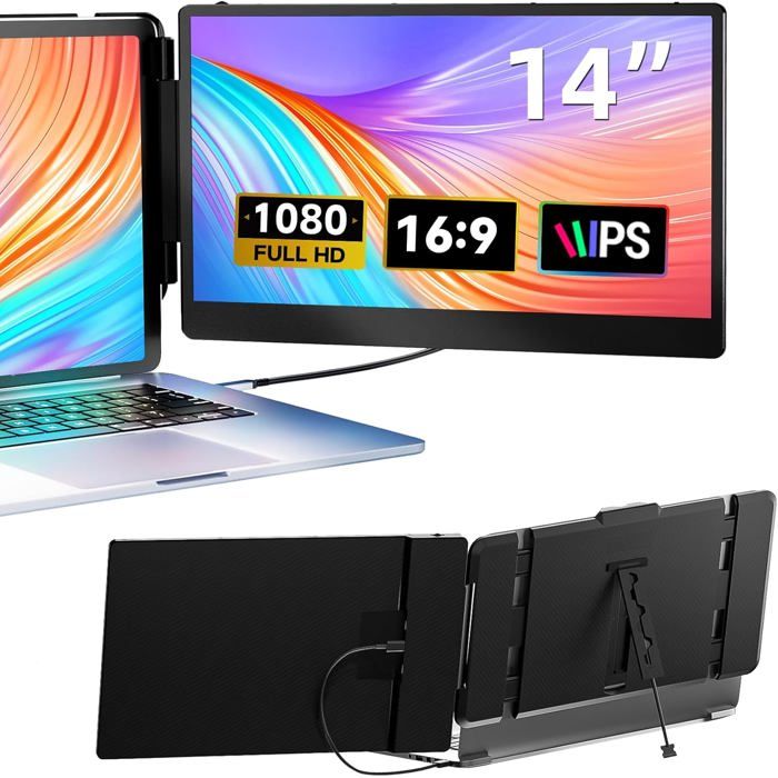 Double Écran Pc Portable 14 Extension Écran Pc Portable Ips