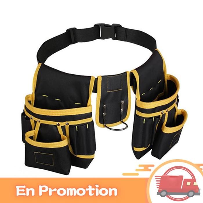 zerone Pochette à outils en toile Sac de ceinture à outils Oxford robuste pochette utilitaire sport accessoire Universelle