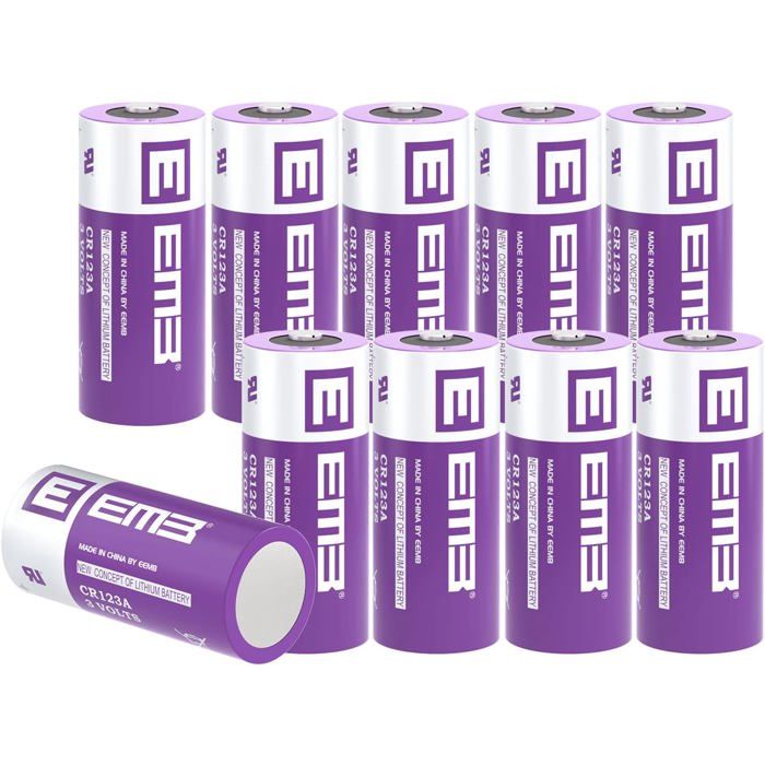 Pile CR123A Lithium 3V Lot de 10 Piles CR123 / CR123A / CR17345 1700 mAh Haute Performance Batterie avec Protection PTC pour Les