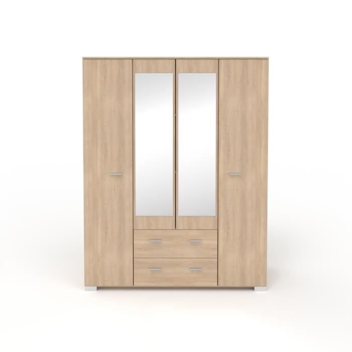 Cosmos Armoire De Chambre Style Contemporain Decor Chene Brooklyn
