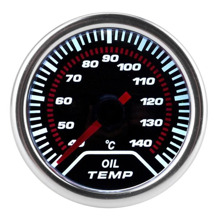 Jauge Température Huile Voiture 52mm LED 50-150°C – 2 Pouces Avec Pointeur Lumineux
