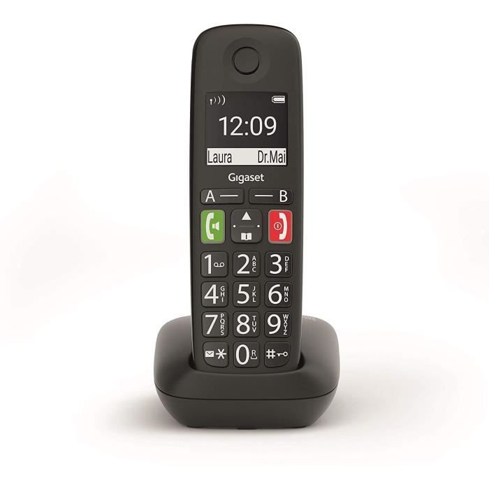 Téléphone sans fil Gigaset E290 - Sonneries puissantes, grands chiffres et touches d'appel rapide