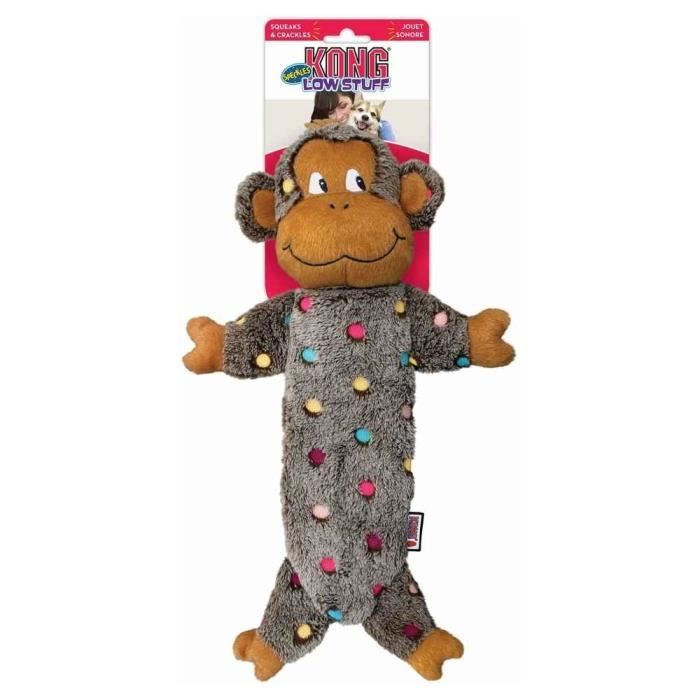 Kong - Jouet Singe Low Stuff Speckles pour Chien -