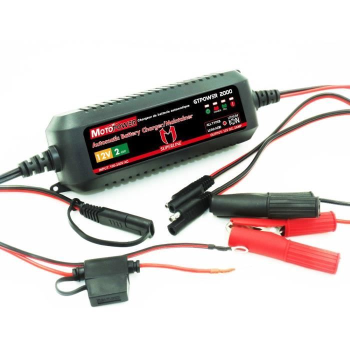 Motopower 12v 2 Amp Automatique Intelligent Chargeur Mainteneur Pour Batteries Au Plomb Et Des Batteries Au Lithium Ion Achat Vente Chargeur De Batterie Motopower 12v 2 Amp Automat Cdiscount