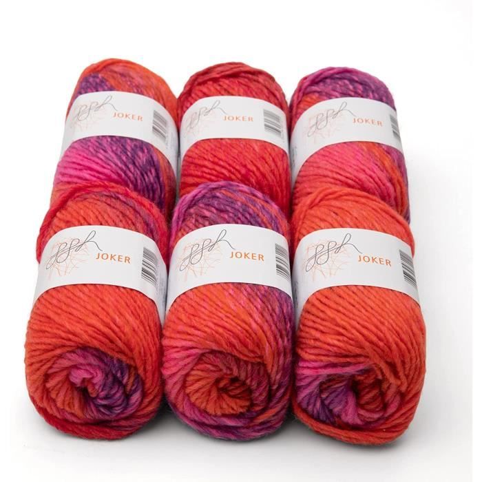 6 Pelotes Laine Bergère De France Cybelle Courtelle - Rouge Brique, Aiguilles 3, Crochet 2.5