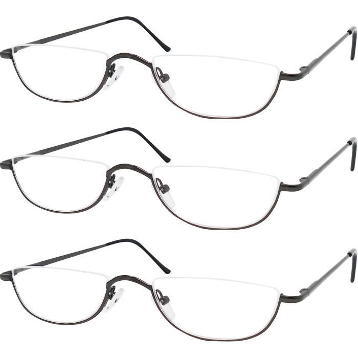 Lunettes De Lecture Demi Lune Style Vintage Cadre En Acier Inoxydable Lunette Homme Et Femme u3492 Achat Vente lunettes de lecture Cdiscount