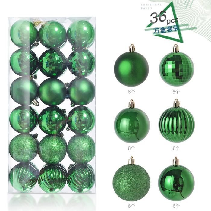 Boule Sapin de Noël, 36 Pièces Boules de Noël en Plastique incassables