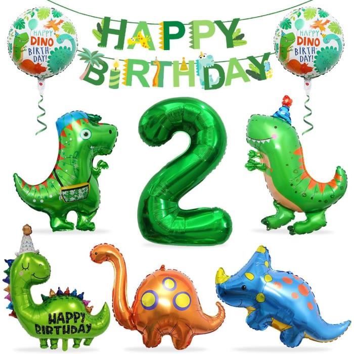 Acheter Bannière de fête à thème dinosaure vert, ensemble de pompons, feuille de tortue, cocotier, ballons, série de décorations de fête d'anniversaire pour enfants Acheter Bannière de fête à thème dinosaure vert, ensemble de pompons, feuille de tortue, cocotier, ballons, série de décorations de fête d'anniversaire pour enfants