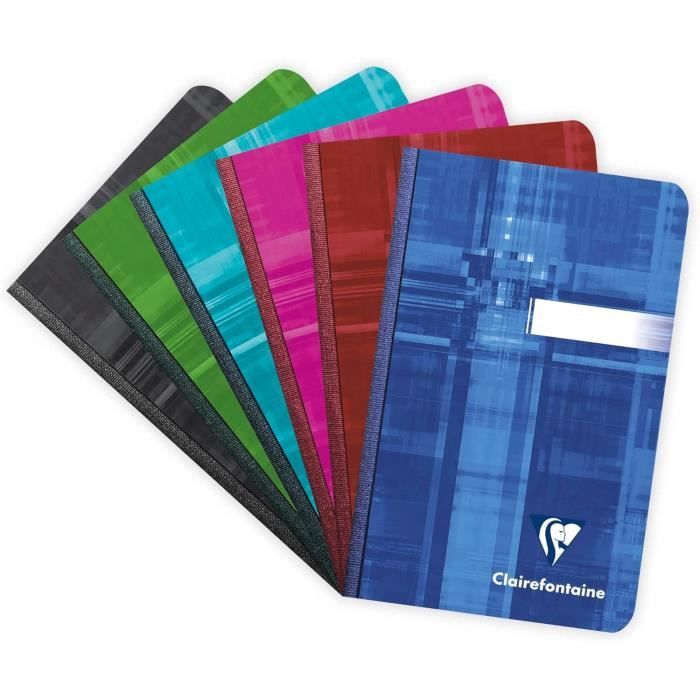 Clairefontaine Lot 2 Cahiers Brochés 24x32 Cm 192 Pages Grands Carreaux – Papier 90g Velouté, Couverture Pelliculée Aléatoire
