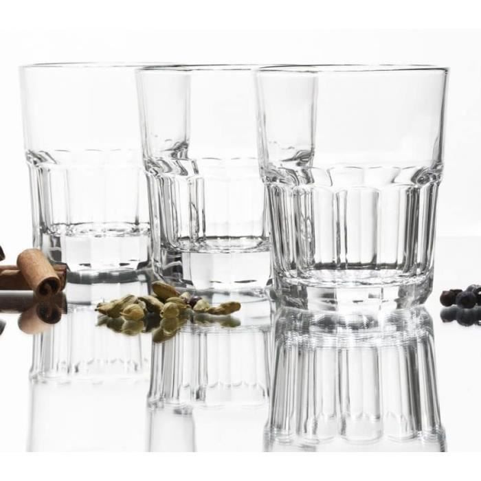 Lot De 6 Verres à Eau IVV Multicolor - Verre Soufflé Main - 25 Cl - Design Italien
