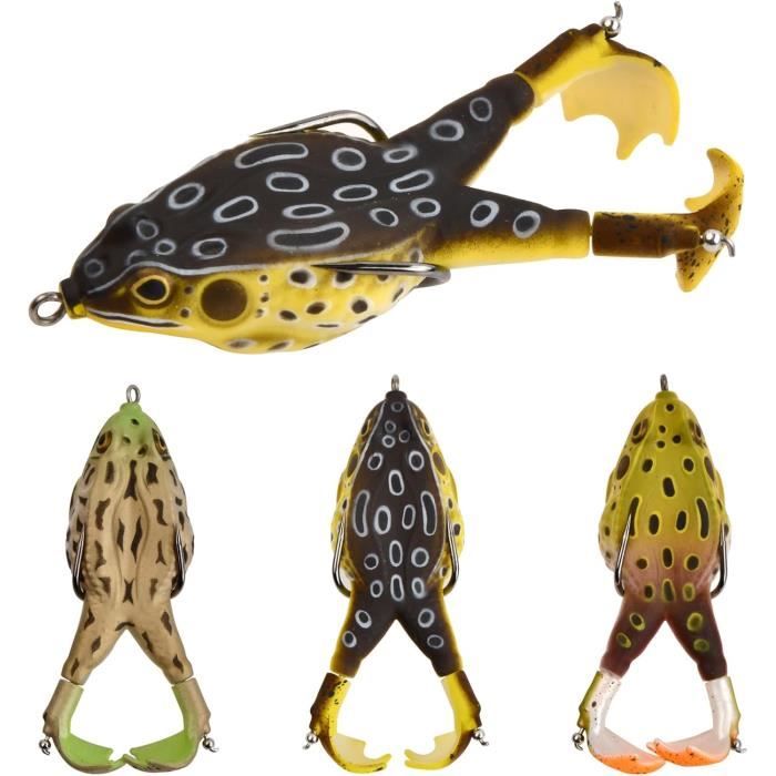 Leurres Grenouille 5pcs EMSea - Double Hélices Et Hameçons - Simulation Réaliste Pour Bass Et Truite
