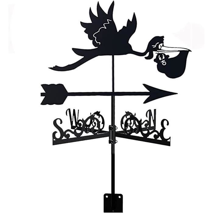 Girouette Cigogne En Métal - Décorations De Jardin, Montage Sur Toit