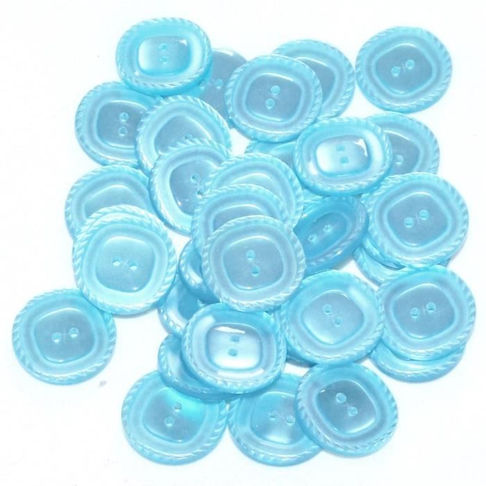Lot De 10 Gros Boutons Anciens En Bois Bleu Marine Ronds 2.5cm | France Années 30/40
