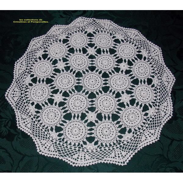 NAPPERON FAIT MAIN CROCHET EN FIL FIN RECTANGULAIRE 40CM X60