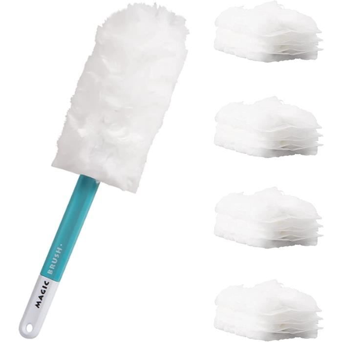 Kit De 50 Recharges Pour Plumeau + Manche Télescopique 90 Cm - Nettoyage Électrostatique