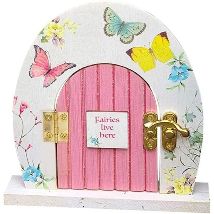 Qué Kawaii® MAGIQUE LA PETITE SOURIS. PORTE QUI S'OUVRE ET BRILLE DANS LE NOIR!!!Porte et escalier en bois à peindre et customiser sac au crochet  Assiette Fromage étoiles 6 certificats (Naturelle