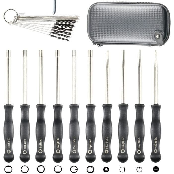Pièces Détachées Husqvarna PERFETSELL Lot De 8 Outils De Réglage De Carburateur Avec Tournevis De Réglage De Carburateur Pour Moteur à 2 Temps (13 Aiguilles De Nettoyage Tournevis Reglage Carburateur