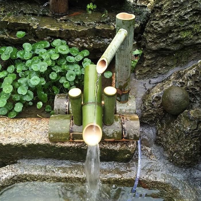 Bamboo Fontaine Kit Solaire Bamboo Fontaine Jardin Cascade Eau