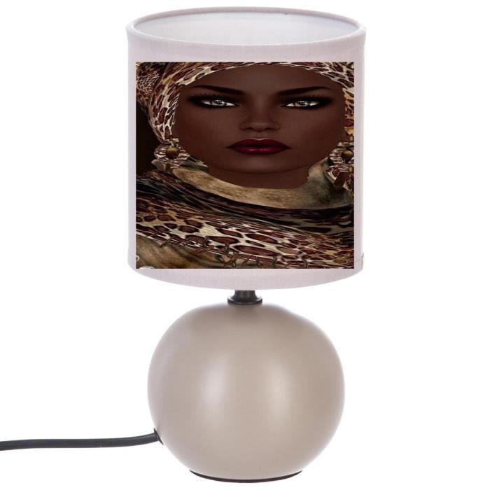 Lampe Unique Obatala Orisha, Art Africain, Lampe Calebasse Naturelle, Pièce Unique