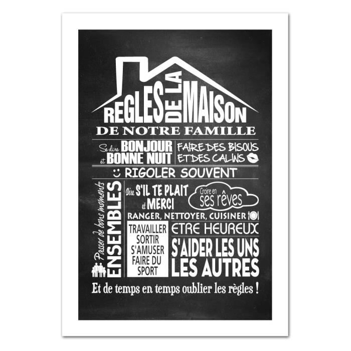 Affiche Les Regles De La Maison Achat Vente Pas Cher