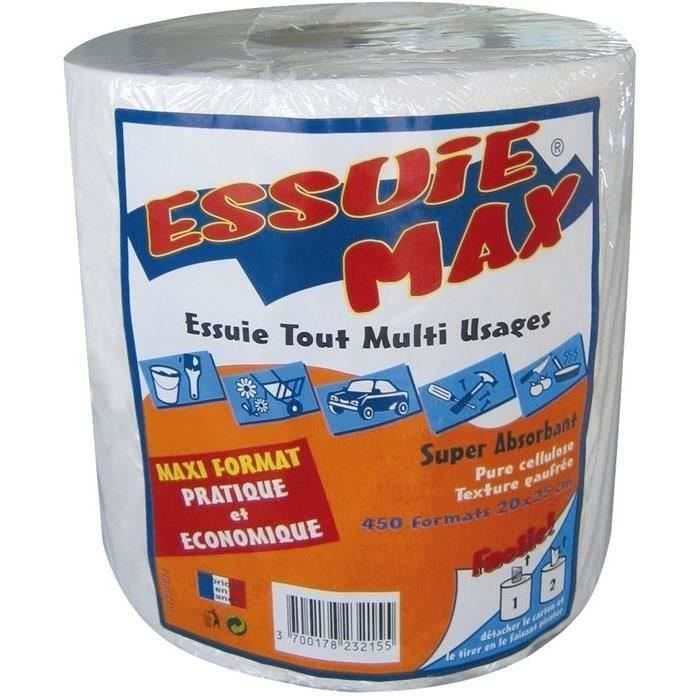 Papier absorbant Essuie Max gaufré - 450 feuilles 20x25 cm