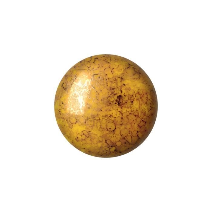 Cabochon En Verre Rond 25mm - Couleur Jonquil Bronze Opaque - Loisirs Créatifs, Bijoux