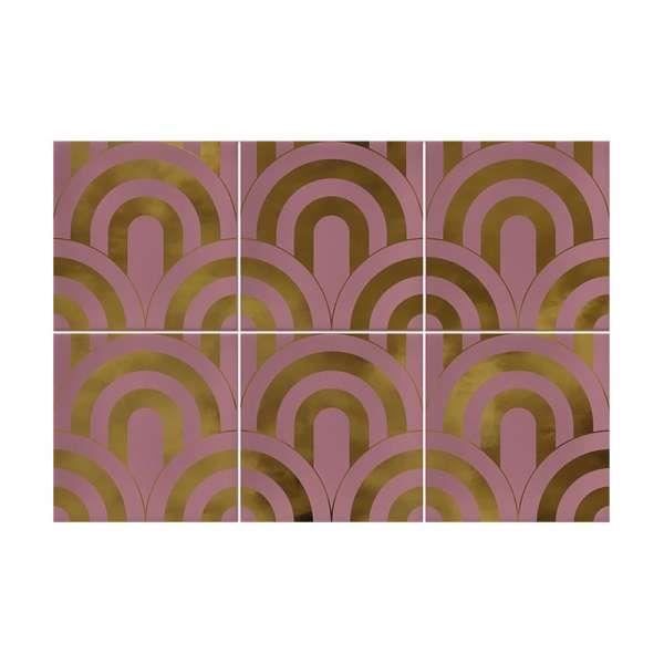 carrelage mural faience hanami takada marsala oro faience rose a motifs sur fond or revetement mural petit format motif cdiscount bricolage