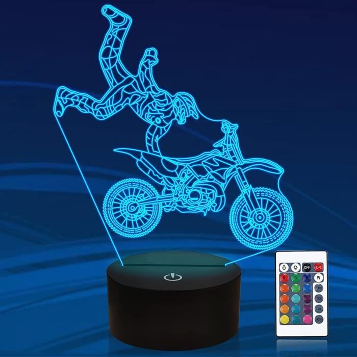 3D Moto Lampe Illusion Optique Led Veilleuse Optiques Illusions Lampe