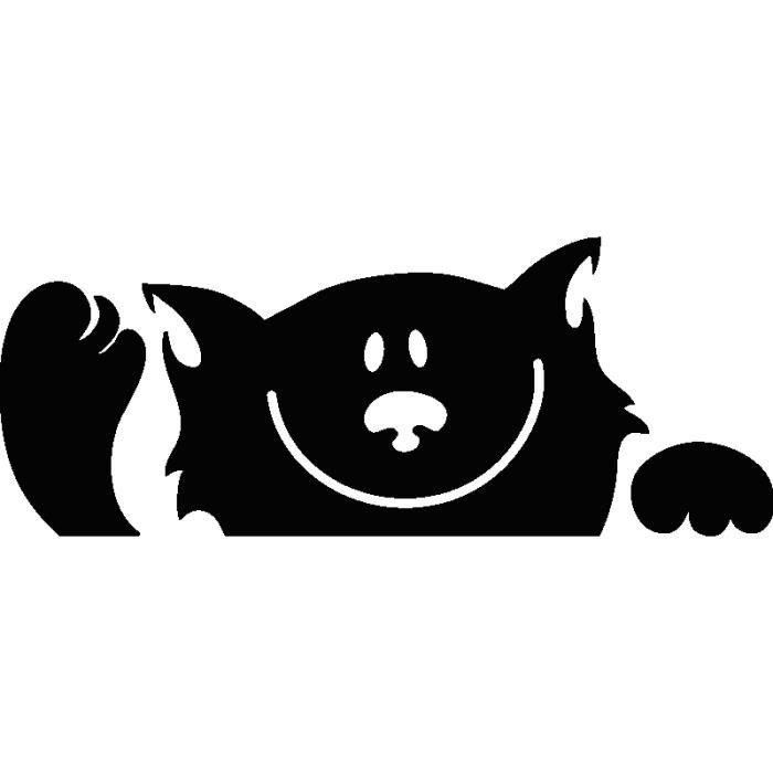 Pick And Stick Sticker Mural La Tete De Chat Cdiscount Maison