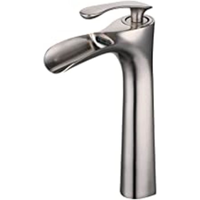 Mitigeur De Lavabo Cascade – Robinetterie Salle De Bain – Finition Chromée – 1 Trou