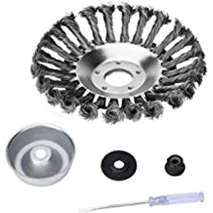 Lame Désherbante, 6 Tête Brosse Désherbage, Brosse à Désherber Ronde, Brosse De Débroussailleuse