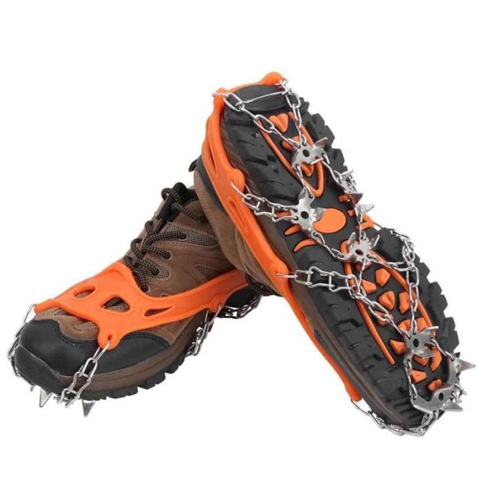 2 pièces glace randonnée pointes extérieur crampons 19T neige Anti glisse  chaussures couvre pour glace escalade Orange [86F6386] - Cdiscount Sport