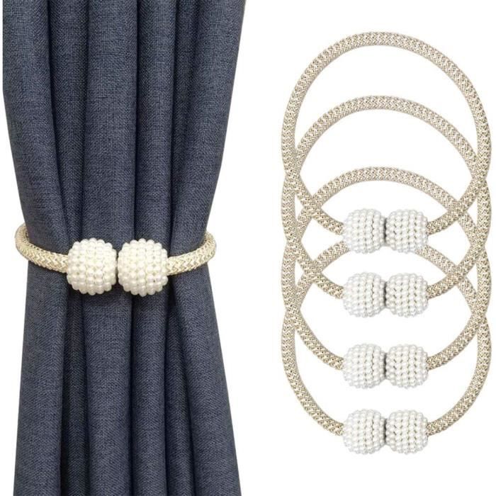 Embrases de rideaux - 4 Pcs - Magnétiques - Beige - Décoratives pour ...