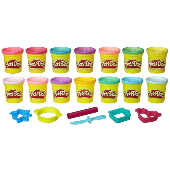 Play-Doh 20 Pots de Pate A Modeler-Super couleurs-84 g chacun, A7924EUC, No Color