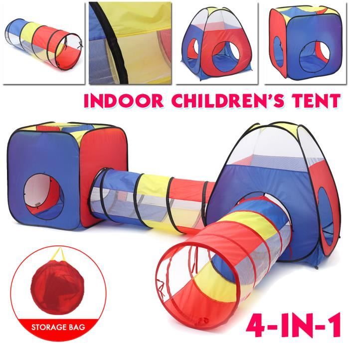 4 In 1 Tente De Jeu Pour Enfants Avec Tunnel Fonction Pop Up Interieur Exterieur Cdiscount Jeux Jouets