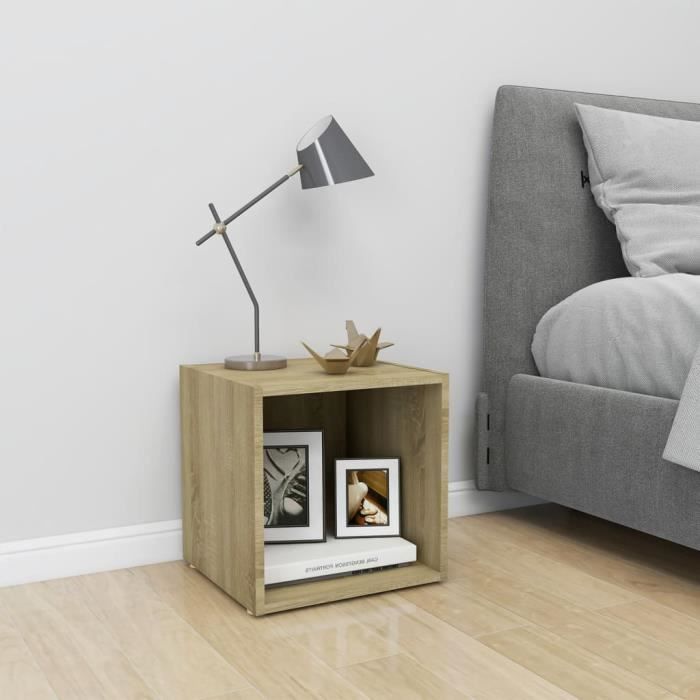 vidaXL Meuble TV chêne sonoma 37x35x37 cm bois d’ingénierie 805507