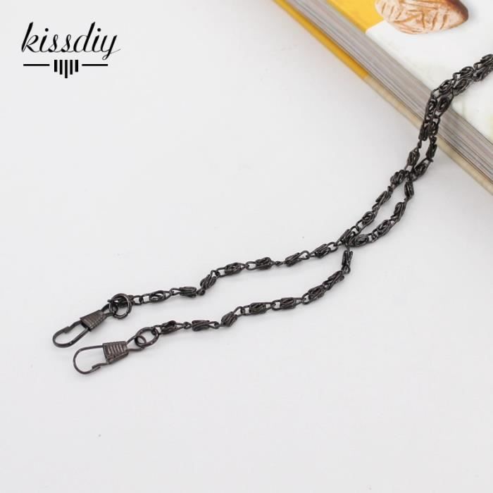 Bracelet Téléphone Guess Chaîne Métal Logo Charm - Dragonne Portable Noir