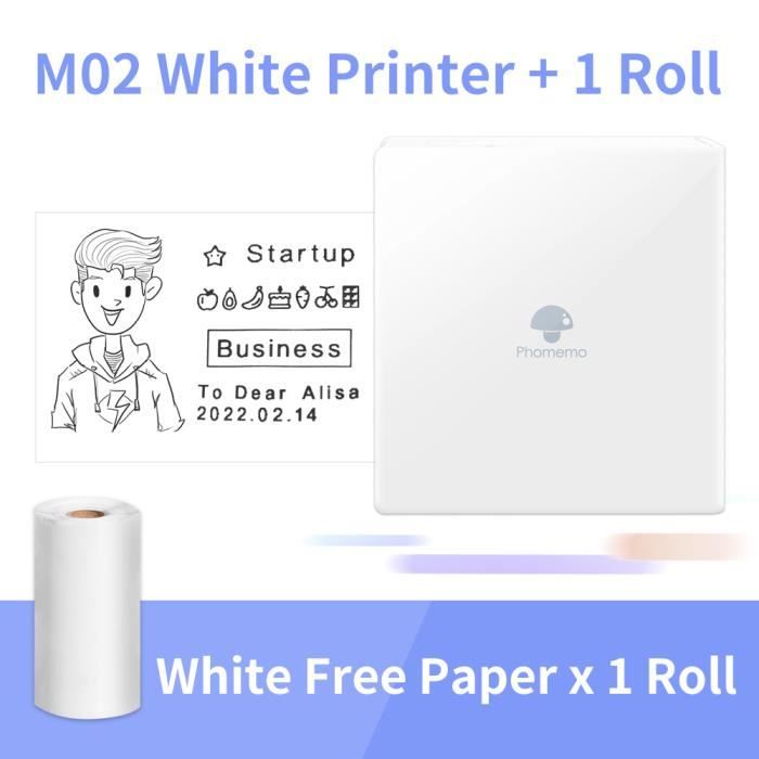 Phomemo M04AS Imprimante Thermique Portable 110mm - Bluetooth Pocket Printer 300dpi Pour Autocollants, Notes & Photos Vintage IOS/Android