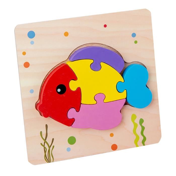 Puzzle en Bois Montessori - Jeu d'Encastrement Safari pour Enfant